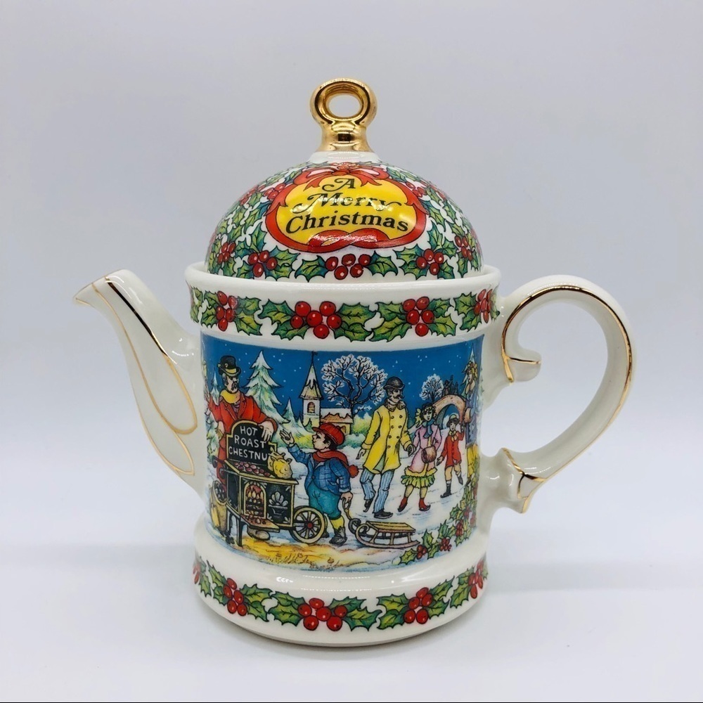 SADLER - ENGLAND TEA POT - MERRY CHRISTMAS-EUC
